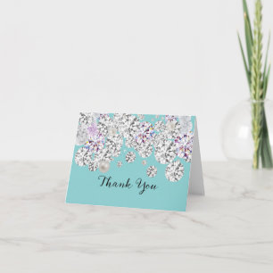 Carte de remerciements élégant en diamant