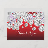 Carte de remerciements élégant en diamant (Devant / Derrière)