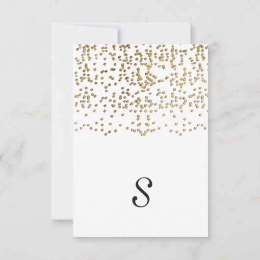 Carte De Remerciements Elégant et simple Faux Gold Confetti (Dos)
