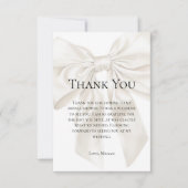 Carte De Remerciements Élégant et simple Wedding shower de thème Bow (Devant)