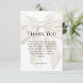 Carte De Remerciements Élégant et simple Wedding shower de thème Bow (Debout devant)