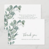 Carte De Remerciements Élégant Eucalyptus (Devant / Derrière)
