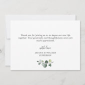 Carte De Remerciements Elégant Eucalyptus Aquarelle Florale (Dos)