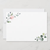 Carte De Remerciements Elégant Eucalyptus Blush Rose Roses (Dos)
