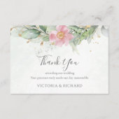 Carte De Remerciements Elégant Eucalyptus Feuille Mariage or vert (Devant)