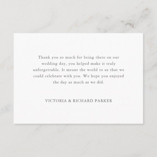 Carte De Remerciements Elégant Eucalyptus Feuille Mariage or vert (Dos)