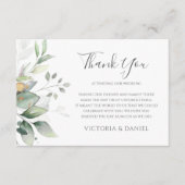 Carte De Remerciements Elégant Eucalyptus Feuille Mariage or vert (Devant)