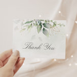 Carte De Remerciements Elégant Eucalyptus Feuille Mariage or vert<br><div class="desc">Magnifique mariage Cartes de remerciements avec l'aquarelle eucalyptus et feuilles d'or. Un choix idéal pour les mariages de plein air du printemps et de l'été.</div>