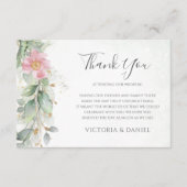 Carte De Remerciements Elégant Eucalyptus Feuille Mariage or vert (Devant)