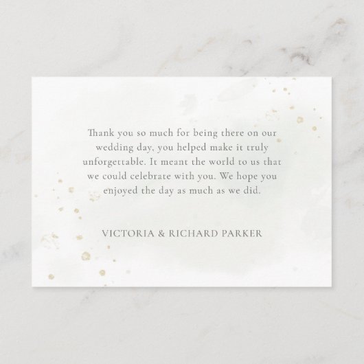 Carte De Remerciements Elégant Eucalyptus Feuille Mariage or vert (Dos)