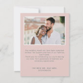 Carte De Remerciements Elégant eucalyptus fleurs blanches photo mariage (Dos)