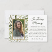 Carte De Remerciements Elégant Eucalyptus Funéraire En Mémoire Amoureuse  (Devant)