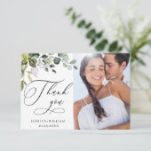 Carte De Remerciements Elegant Eucalyptus Greenery (Debout devant)