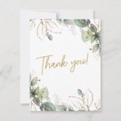 Carte De Remerciements Elégant Eucalyptus Mariage photo (Devant)