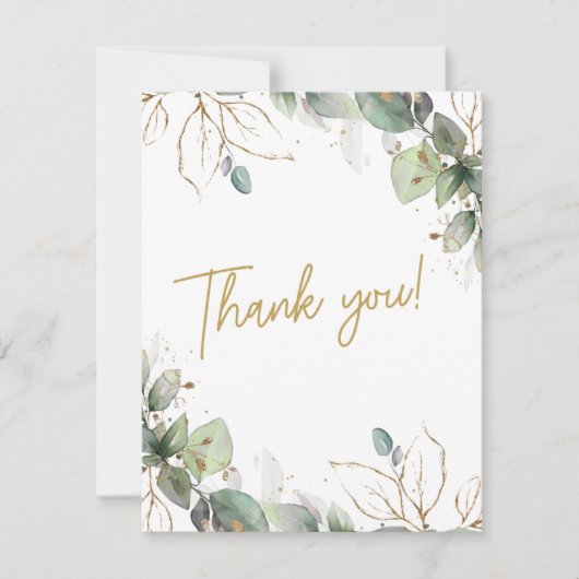 Carte De Remerciements Elégant Eucalyptus Mariage photo (Devant)