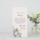 Carte De Remerciements Elegant Eucalyptus Pampas Grass Protea Wedding (Debout devant)