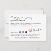 Carte De Remerciements Élégant Fabriqué Mon Coeur de Jour Commande d'entr (Dos)