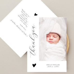 Carte De Remerciements Élégant Faire Part Photo Baby Shower Écriture Tend