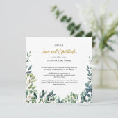 Carte De Remerciements Élégant feuillage botanique vert mariage (Debout devant)