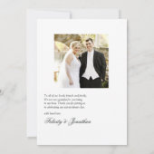 Carte De Remerciements Élégant Feuille Tropical Noir et Or (Dos)