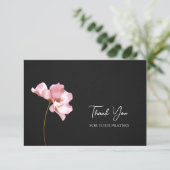 Carte De Remerciements Élégant Fleur rose Ethérée Funérailles Orthodoxes (Debout devant)