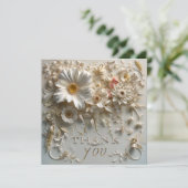 Carte De Remerciements Élégant floral (Debout devant)