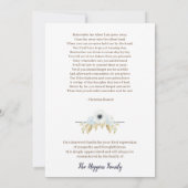 Carte De Remerciements Élégant floral bleu en souvenir affectueux funérai (Dos)