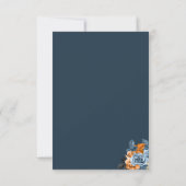 Carte De Remerciements Elégant Floral Fall Navy Blue Rust Mariage Boho (Dos)