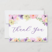 Carte De Remerciements Elegant Floral Garden (Devant)