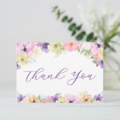 Carte De Remerciements Elegant Floral Garden (Debout devant)