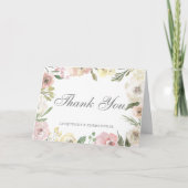Carte De Remerciements Elegant Floral Garden Wedding Personalized (Devant)