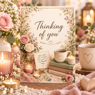 Carte De Remerciements Élégant floral pensée pour vous Cottagecore