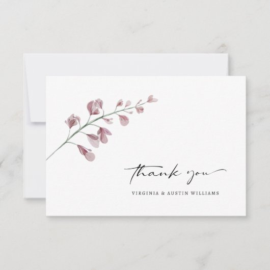 Carte De Remerciements Elegant Floral Wedding (Devant)