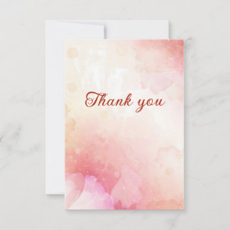Carte De Remerciements Elegant flowery pink abstract
