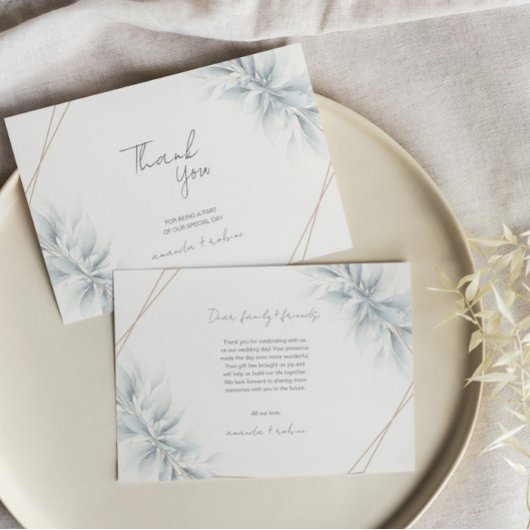 Carte De Remerciements Élégant Foliage Moderne