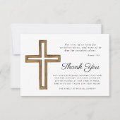 Carte De Remerciements Élégant funérailles religieuses croisées (Devant)