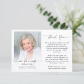 Carte De Remerciements Elegant Funeral Memorial Photo In Loving Memory (Debout devant)