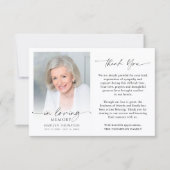 Carte De Remerciements Elegant Funeral Memorial Photo In Loving Memory (Devant)