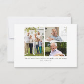 Carte De Remerciements Elegant Funeral Photo Collage Custom Message  (Dos)