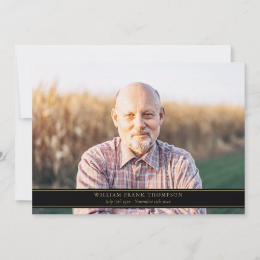 Carte De Remerciements Elegant Gold Cross Memorial Funeral Photo simple (Dos)