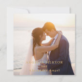 Carte De Remerciements Elegant Gold & Green Tropical Plante photo Mariage (Dos)