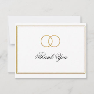 Carte De Remerciements Elegant Gold Rings Classic Thank You Cards