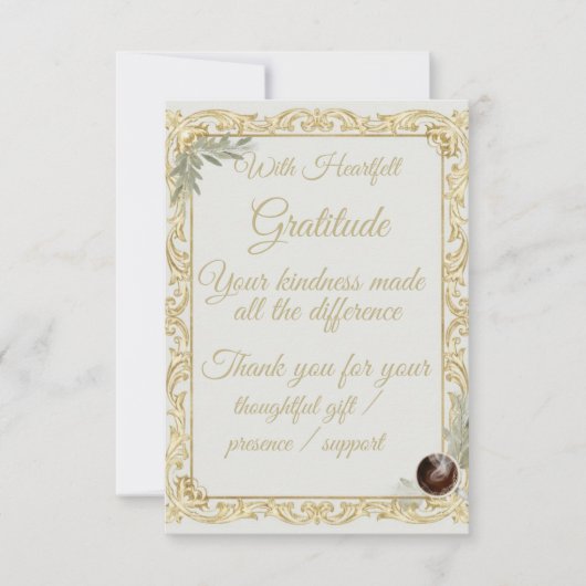Carte De Remerciements Elegant Gold Sage Holiday Thank You card (Devant)