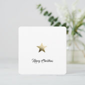 Carte De Remerciements Elegant Golden Star with Delicate Glow Minimalist (Debout devant)