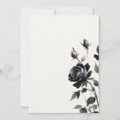 Carte De Remerciements Elégant gothique noir Rose noir Mariage (Dos)