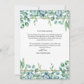 Carte De Remerciements Elegant Greenery Botanical Watercolor (Dos)