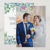 Carte De Remerciements Elegant Greenery Botanical Watercolor (Devant / Derrière)