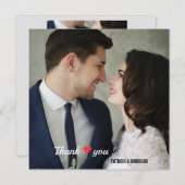 Carte De Remerciements Elegant Heart Love Photo (Devant / Derrière)