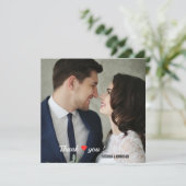 Carte De Remerciements Elegant Heart Love Photo (Debout devant)