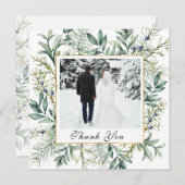 Carte De Remerciements Elégant hiver À feuillage persistant Eucalyptus Ma (Devant / Derrière)